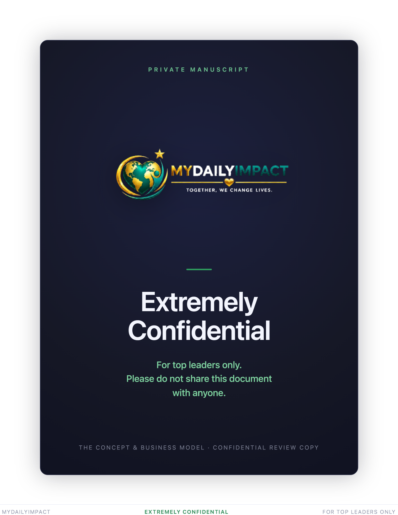 MyDailyImpact Private Manuscript Cover